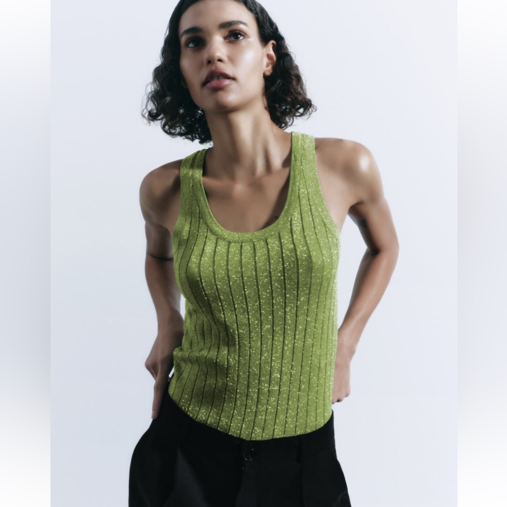 Zara knit metallic top